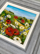 Summer Poppy Meadows & Fields 10x10") ORIGINAL PAINTING by Rozanne Bell