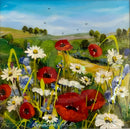 Summer Poppy Meadows & Fields 10x10") ORIGINAL PAINTING by Rozanne Bell