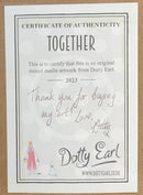 Together - A Dotty Doodle! Original Mixed Media Illustration By Earl