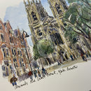 Towards The West Front York Minster Richard Briggs Original Watercolour