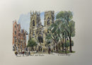 Towards The West Front York Minster Richard Briggs Original Watercolour