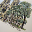Towards The West Front York Minster Richard Briggs Original Watercolour