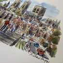 Towards York Minster From The City Walls,  York, Richard Briggs ORIGINAL WATERCOLOUR