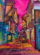 Evening Shambles ORIGINALSilk Painting  by Jonathan Williams