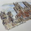 York Minster From Bootham Bar, York, Richard Briggs ORIGINAL WATERCOLOUR