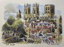 York Minster, Richard Briggs ORIGINAL WATERCOLOUR