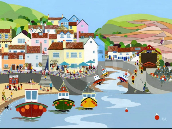 Staithes by Linda Mellin, Coastal Print of Staithes