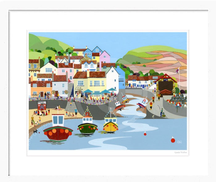 Staithes by Linda Mellin, Coastal Print of Staithes