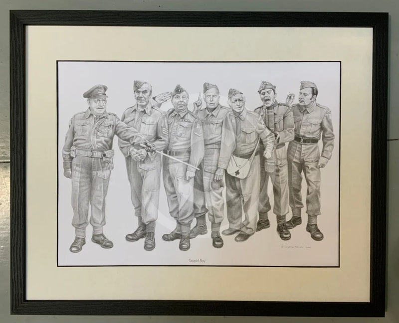Stupid Boy (Dad's Army) print by Jonathan Roberts framed and mounted 40x50cm