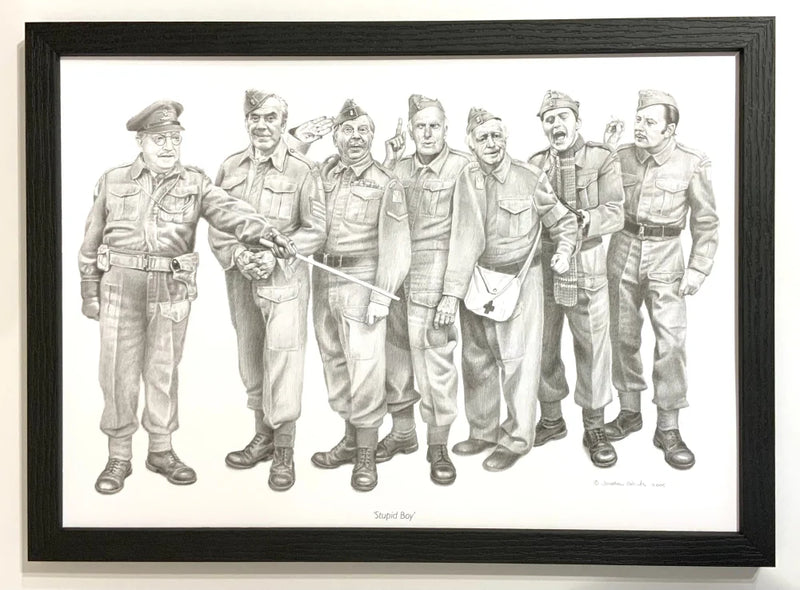 Stupid Boy (Dad’s Army) print By Jonathan Roberts Framed In Black A3