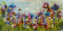 Summer Meadow Wild Flowers & Poppies  (18x36")  ORIGINAL PAINTING by Rozanne Bell