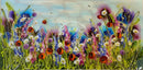 Summer Meadow Wild Flowers & Poppies  (18x36")  ORIGINAL PAINTING by Rozanne Bell