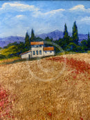 Summer Poppies, Provence - ORIGINAL by Geoffrey Smith detail