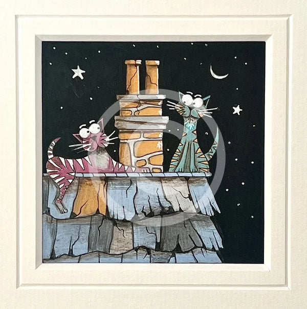 Moonlight Meeting, an ORIGINAL Mixed Media from Gary Walton, for PAPYRUS