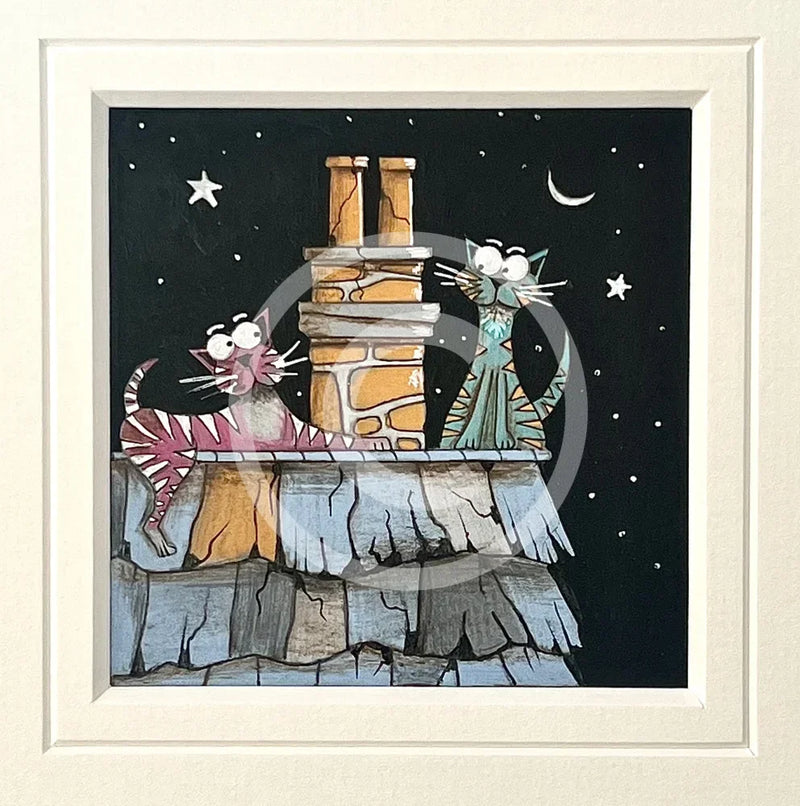 Moonlight Meeting, an ORIGINAL Mixed Media from Gary Walton, for PAPYRUS