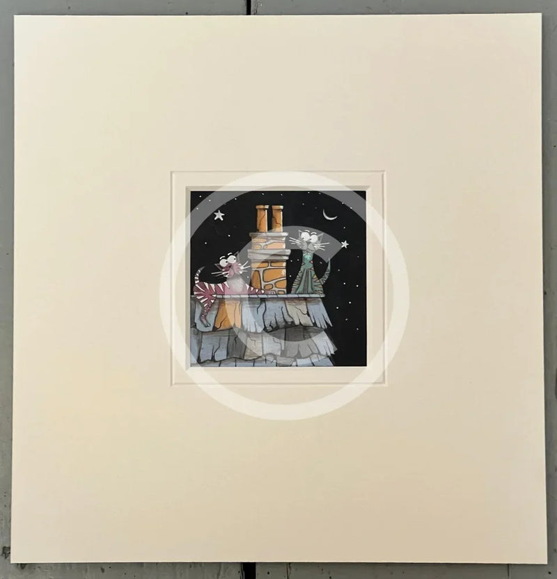 Moonlight Meeting, an ORIGINAL Mixed Media from Gary Walton, for PAPYRUS