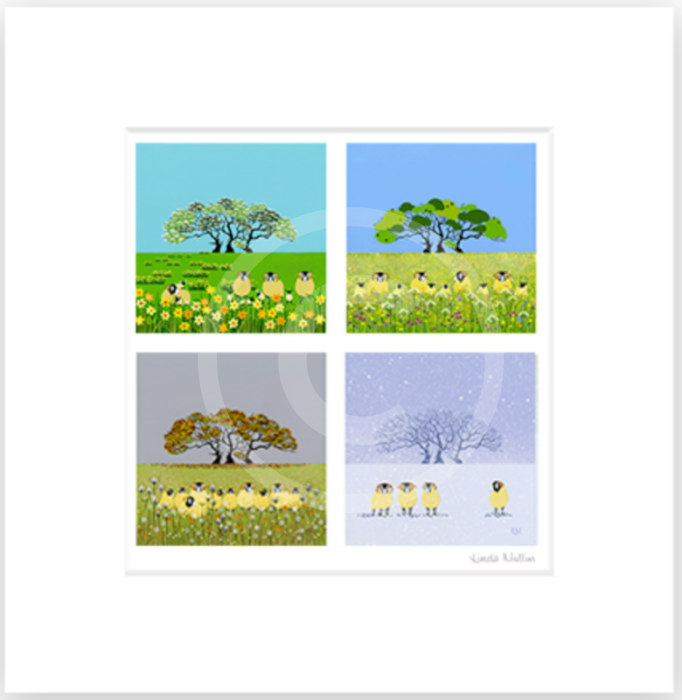 Swaledale Sheep (Square) by Linda Mellin
