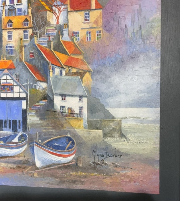 The Boathouse, Runswick Bay - ORIGINAL Oil Painting on Canvas by Glynn Barker