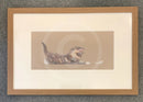 The Feather by Nicky Litchfield Limited Edition Print - Framed in WH Large Block Warm Brown (C) - Limited Edition Print