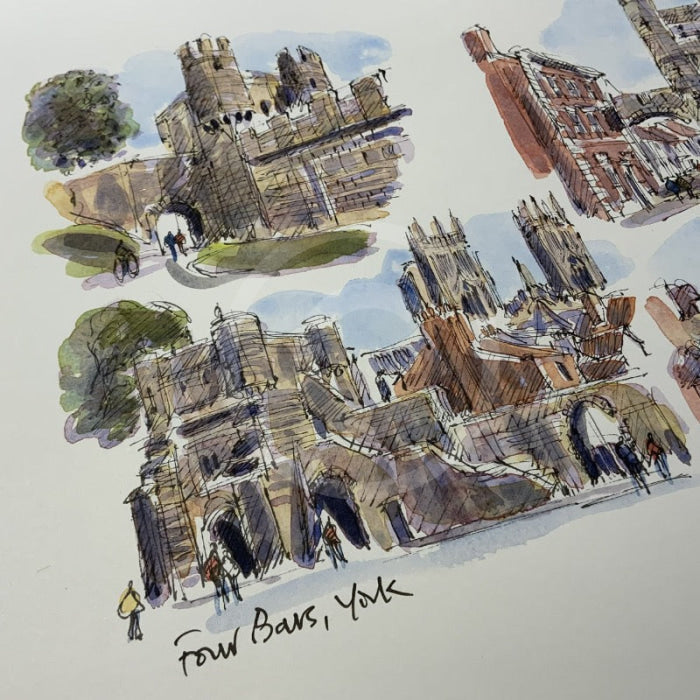 The Four Bars,  York, Richard Briggs ORIGINAL WATERCOLOUR