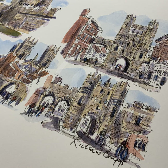 The Four Bars York Richard Briggs Original Watercolour
