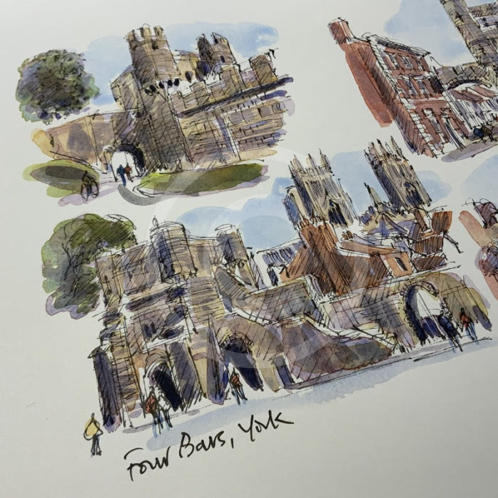 The Four Bars,  York, Richard Briggs ORIGINAL WATERCOLOUR