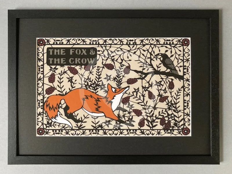 The Fox & The Crow: Aesop's Fables Series - Giclée Print by Anna Cook framed