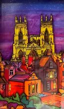 The Jewel of York, 5x7” Miniature 3D Frame by Jonathan Williams colourful sky