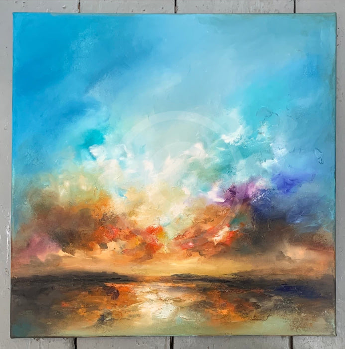 The light within by Anna Schofield, unframed oil on canvas with a wraparound effect