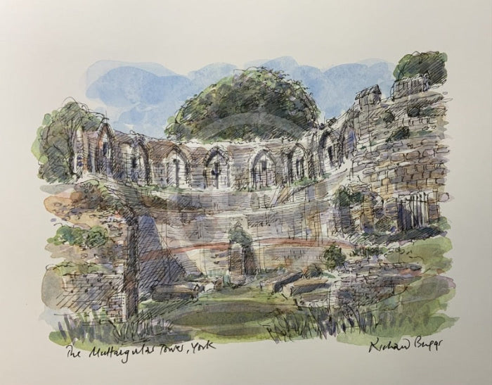 The Multangular Tower, York, Richard Briggs ORIGINAL WATERCOLOUR