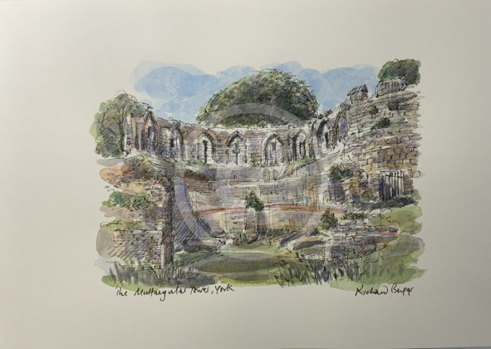 The Multangular Tower, York, Richard Briggs ORIGINAL WATERCOLOUR