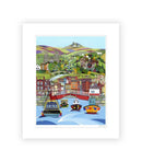 The North Riding of Yorkshire by Linda Mellin, This contemporary colourful landscape  features, Whitby Harbour, Roseberry Topping, North York Moors Railway, York Minster, The White Horse at Kilburn.