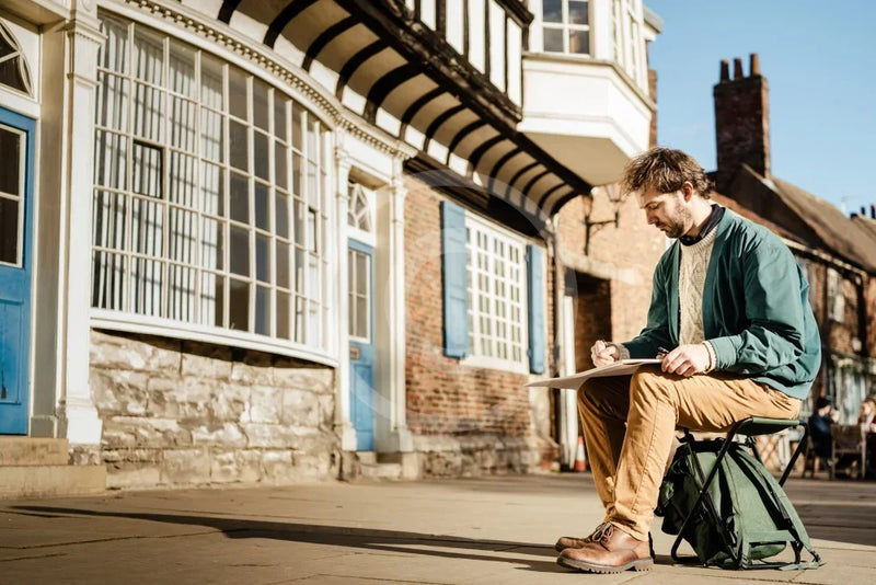 Artist Ric Liptrot working on location in York