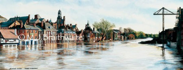 The River In Flood From Ouse Bridge By Mark Braithwaite