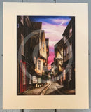 The Shambles at Twilight by Mark Braithwaite antique white mount
