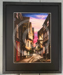 The Shambles at Twilight by Mark Braithwaite black mount & frame