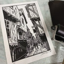 The Shambles, Hand Printed Linocut by Drawneup