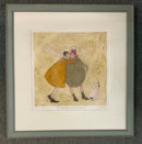 The Unexpected Smackeroo LIMITED EDITION by Sam Toft. Mr Mustard surprises his good lady with an unexpected big kiss. Doris the Jack Russell looks rather surprised too!