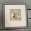 There’s Always Cake, LIMITED EDITION Print by Sam Toft - Framed in Nordic Blue - gallery stock - Limited Edition Print