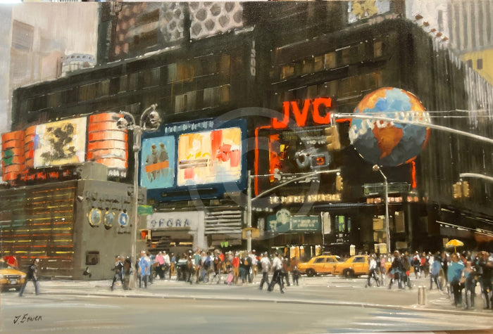 Times Square New York Original Painting By Joe Bowen Without Frame