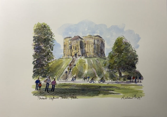 Towards Clifford’s Tower, York, Richard Briggs ORIGINAL WATERCOLOUR