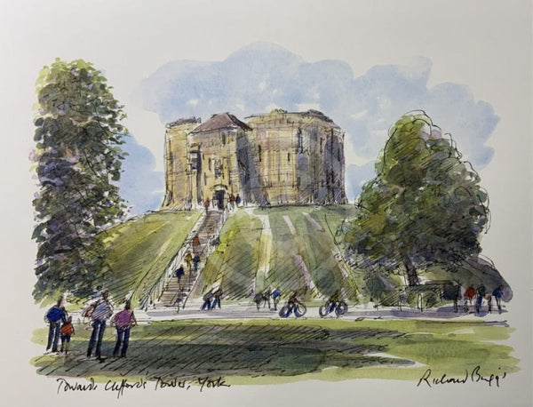 Towards Clifford’s Tower, York, Richard Briggs ORIGINAL WATERCOLOUR