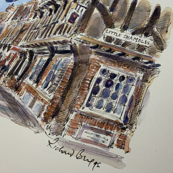 Towards Little Shambles, York, Richard Briggs ORIGINAL WATERCOLOUR