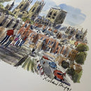 Towards York Minster From The City Walls,  York, Richard Briggs ORIGINAL WATERCOLOUR