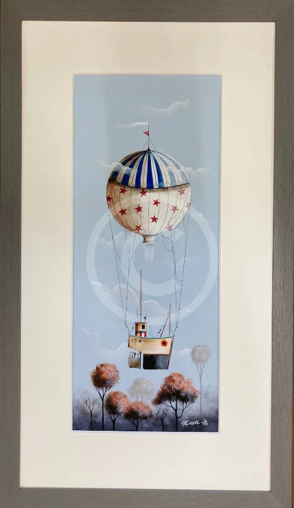 Treetops by Gary Walton Limited Edition Print framed medium Groove grey