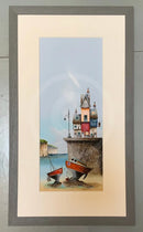 Tugs II by Gary Walton LIMITED EDITION Print - Framed in Medium Groove Grey - Limited Edition Print