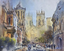 Wet Breath of York Minster an ORIGINAL watercolour by Abdul Malik Nobel Original Painting