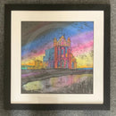 Whitby Abbey ORIGINAL Silk Painting - Framed -by Jonathan Williams - Original Painting