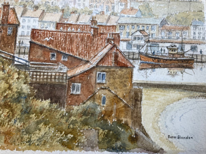 Whitby Seagulls II - Sam Burden ORIGINAL WATERCOLOUR detail