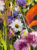 Wildflower Meadow (16x16") ORIGINAL PAINTING by Rozanne Bell detail